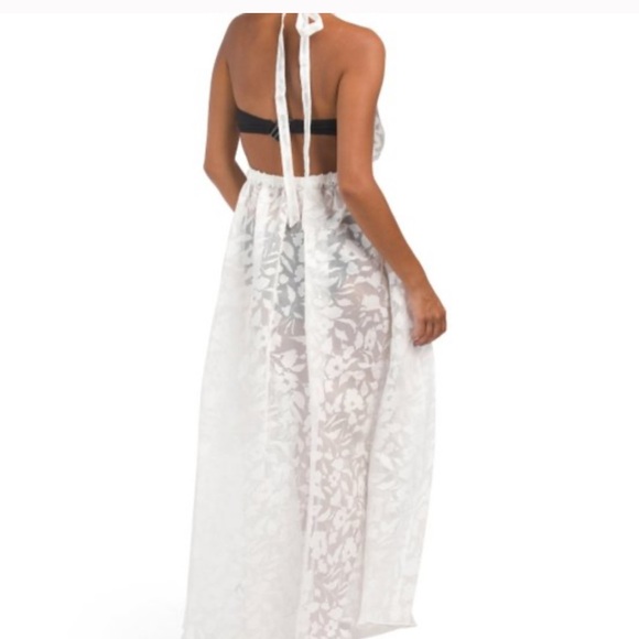 MILLY White Dominique Burnout Floral Cover-up Maxi Dress (Size M/L) - Picture 2 of 13
